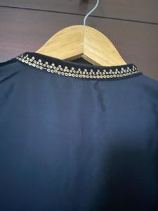 W BLACK VELVET KURTA (S)