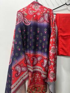 Red Printed Kurta Set
