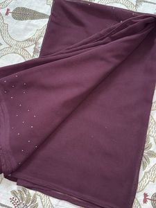 Burgundy Georgette Stone Work Saree