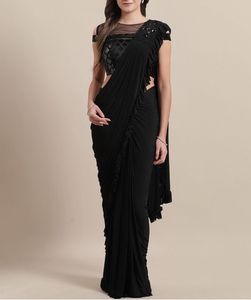 Solid/plain Bollywood Nylon Saree