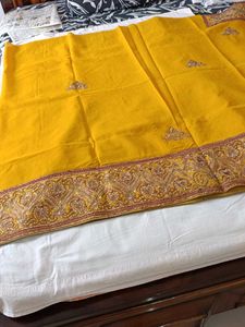Heavy Wedding Musturd Saree