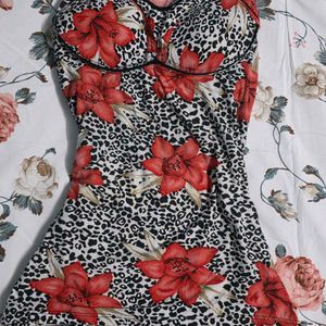 Floral Animal Print Beach Top