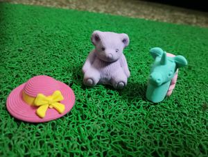 Cute Eraser, Sharpener and pencil head Set