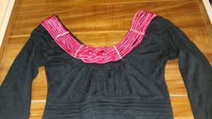 hot Black Top With Pink Neck Line