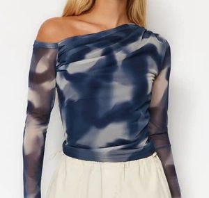 Stylish Tie-Dye Mesh Top