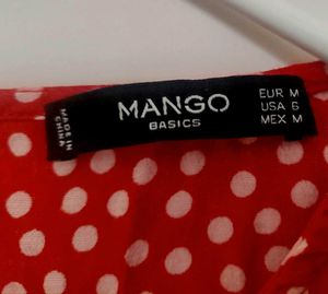 Red Polka Dot Top from Mango, size US 6