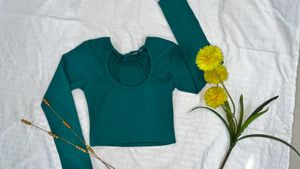 Sea Green Bodyfit CropFull Sleeves | Size S |