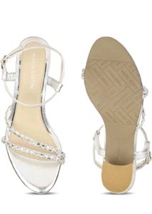 Silver Block Heels From Marie Claire By Bata