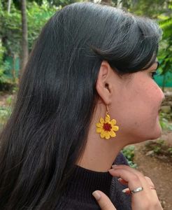 Handmade Crochet Flower Earrings