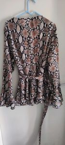 Shein wraparound animal print top