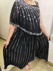 Designer Black &amp; Silver Embellished Set