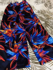 Floral Print Wide Leg Pants