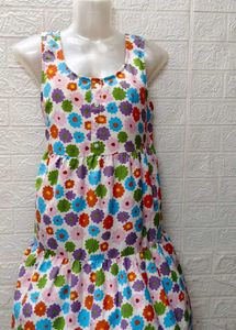 Floral Printed White Dress