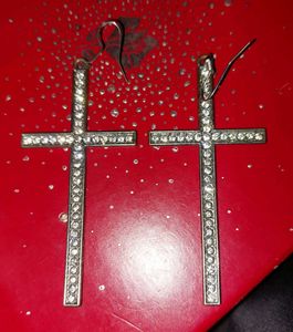 Party wear Stone Cross Earrings