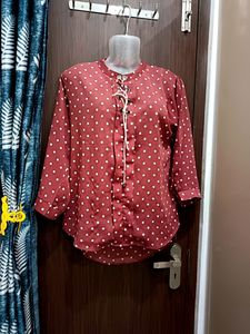 Classy Sassy Doted Print Top💞 | L Size