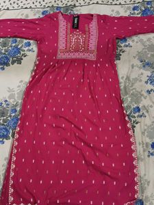 Pink Embroidered Kurta