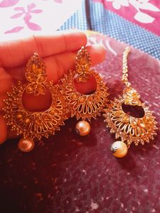 Earings with Mang tika combo set