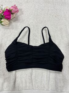 Black Ruched Bralette Top