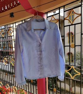 Blue PolySatin Shirt