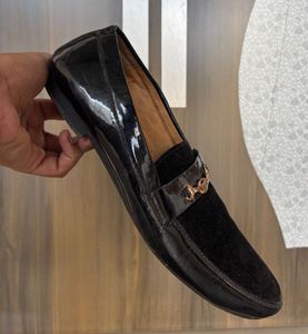 Black Shiny Lofar Shoes Party Wear