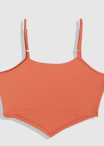 Cute Orange Cropped Tank Top