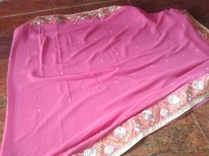 Pink  skirt with Blouse and dupatta