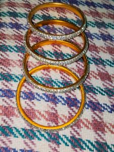Sparkling Rhinestone Bangles - Set of 4