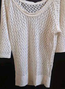 Cream Knit Top