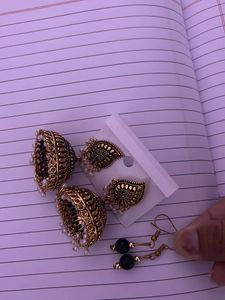 Gold Plated Earring With Free Small Earrings