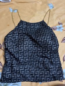 Geometric Chain Strap Top
