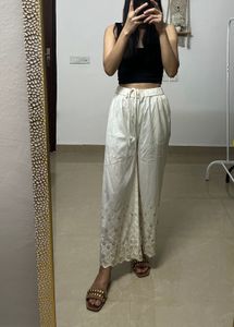 RANGRITI Cropped Lace Cutout Trouser