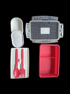 Pink Lunch Box with Utensils