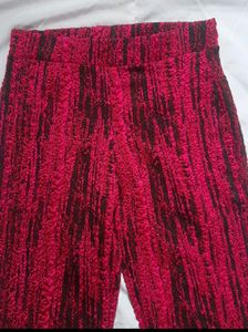 Pink & Black Textured Pants