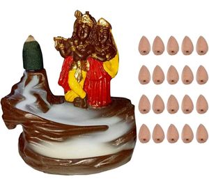 Radha Krishna Stone Smoke Backflow Cone Decorative