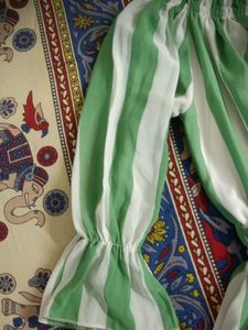 Green-white strips one piece, XS size