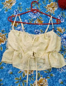 Yellow Peplum Strap Top💛