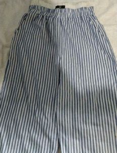 Striped Blue And White Trousers With Elastic Belt