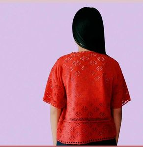 Red Knit Cardigan