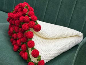 Crochet Viral Rose Bouquet Blanket 26inches