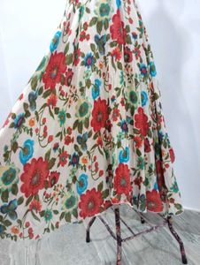 Floral Print Midi Skirt