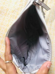 Imported White Leather Sling Bag