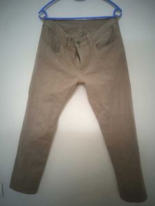 Uni Qlo - Khaki Colored Cotton Jeans