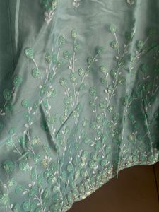 Elegant Sea Green Kurta Set with net Duppatta