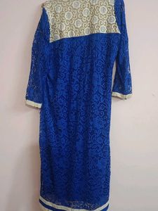 Blue Lace Detail Kurta