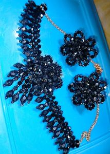 Black Beaded Jewelry Set
