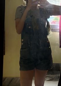 short denim jumpsuit