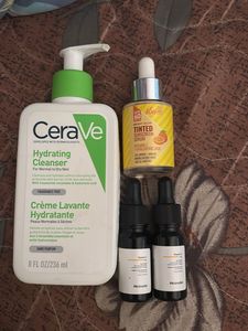 Cleanser , Sunscreen , 2 Vit C Serum