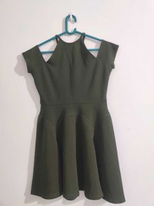 Veni Vidi Vici Fit And Flare Olive Dress