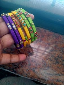 Silk Theard Bangles Mutli Colour