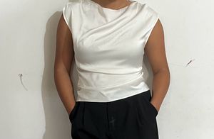 Draped Satin Top